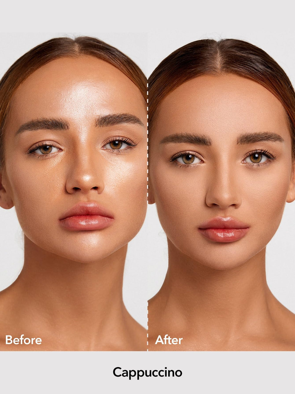 SHEGLAM Cappuccino close-up powder texture highlighting smooth blur benefit