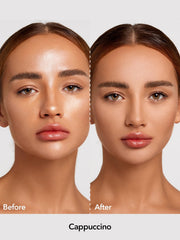 SHEGLAM Cappuccino close-up powder texture highlighting smooth blur benefit