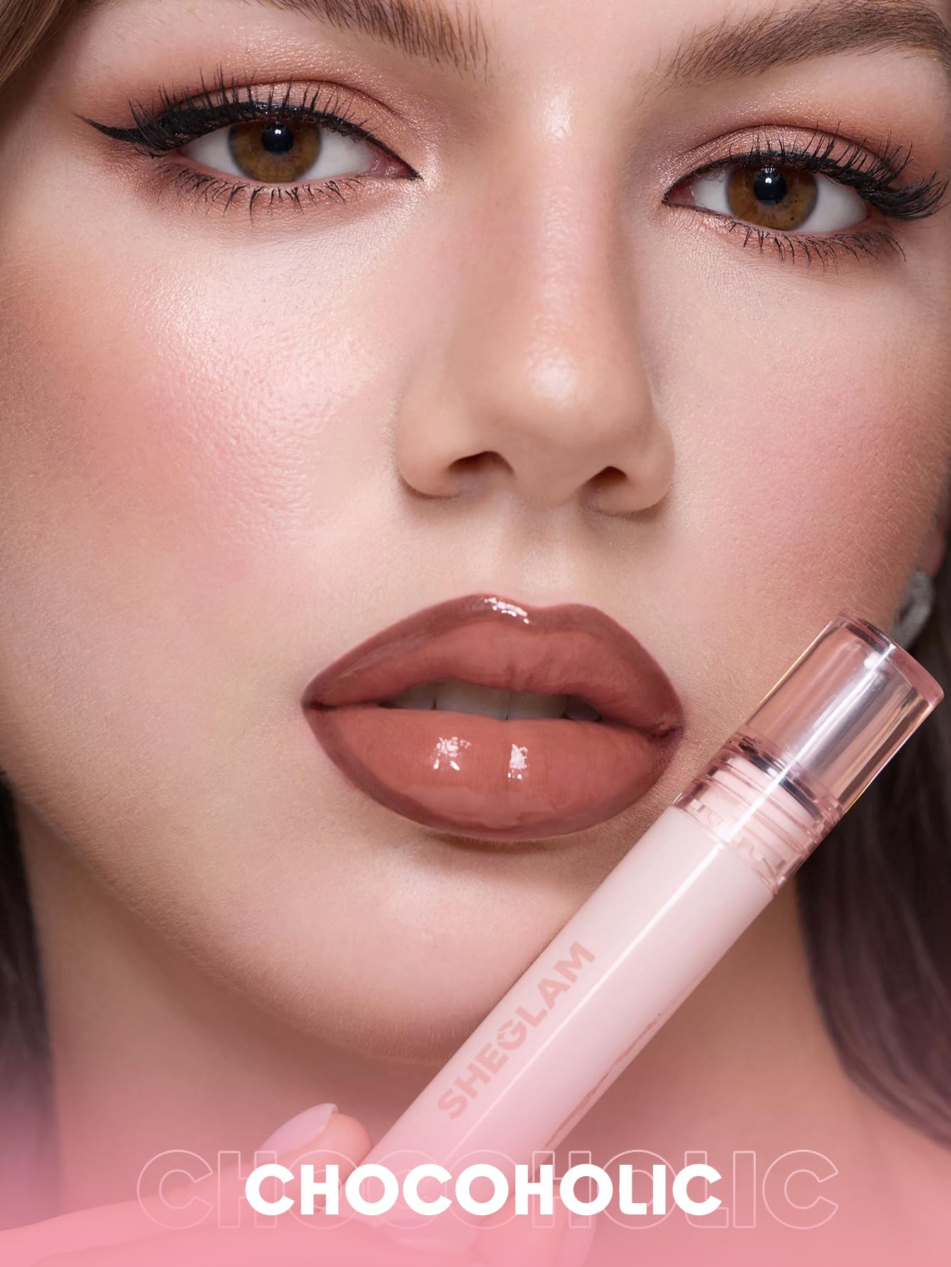 SHEGLAM Chocoholic peeling process image illustrating easy film removal for crisp edges