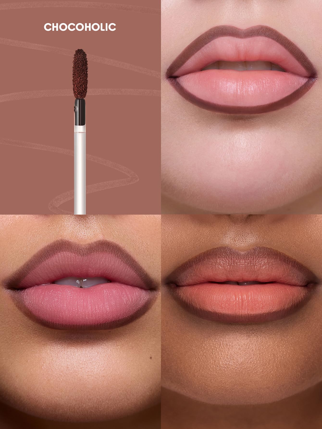SHEGLAM Chocoholic texture film detail showing thin peel-off film for clean finishing