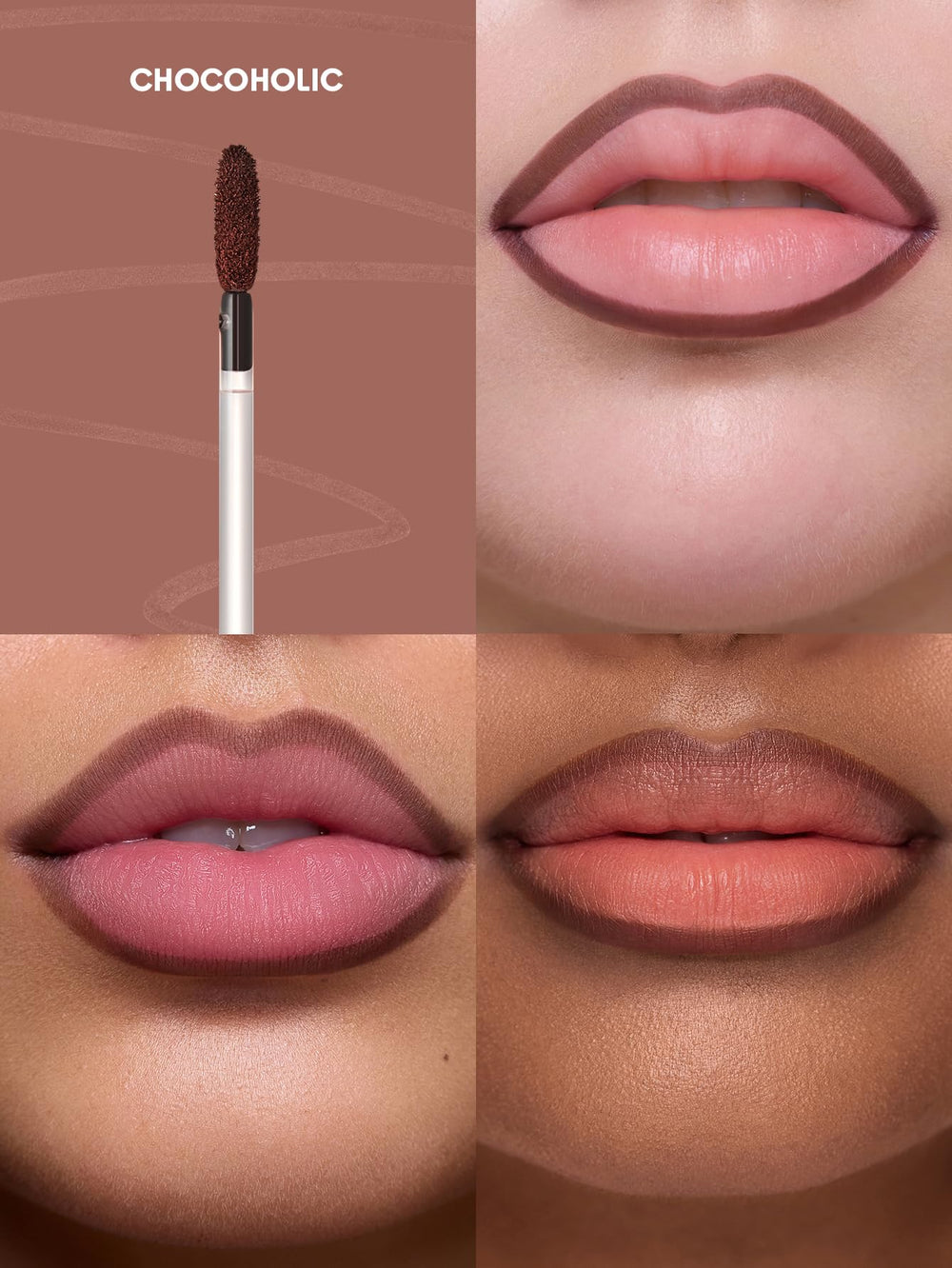 SHEGLAM Chocoholic texture film detail showing thin peel-off film for clean finishing