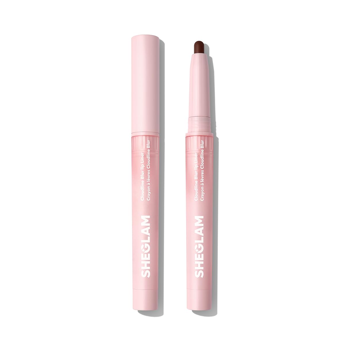 SHEGLAM lip liner front packaging showing shade Ash Canvas and benefits