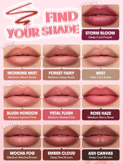 SHEGLAM Cloudline swatches on arm showing Rose Haze payoff and buildable color