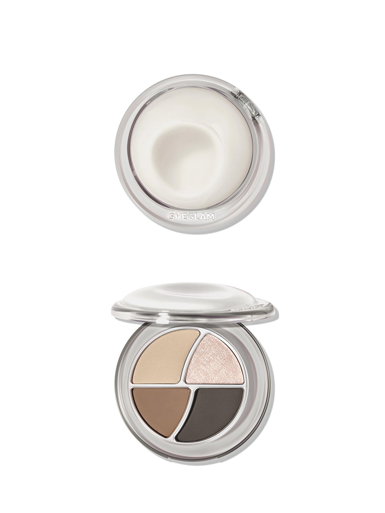 SHEGLAM Cloudy Sundae front compact view showing four shades and compact design