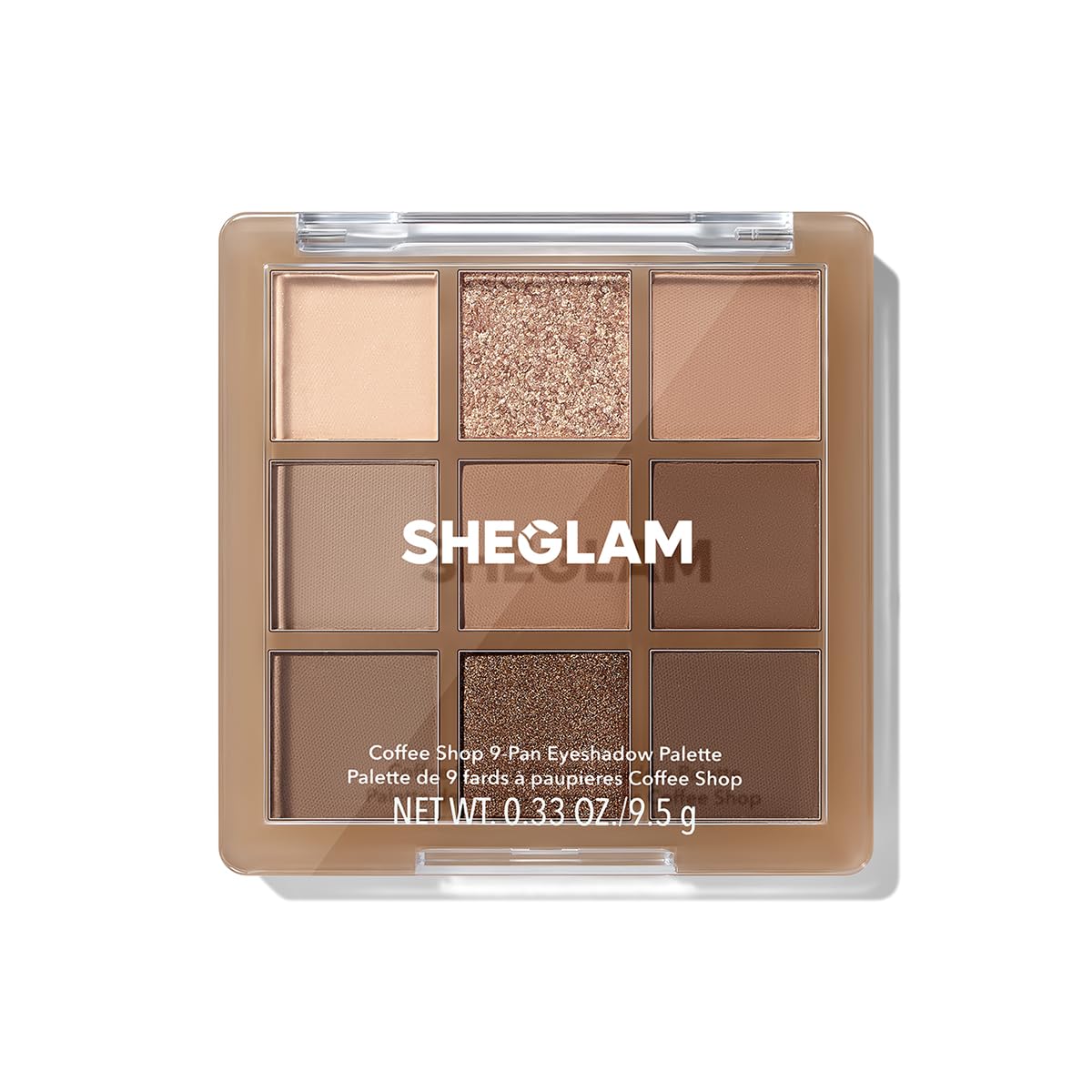 SHEGLAM Coffee Shop open palette showing nine coordinated shades for versatile looks