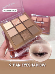 Model wearing SHEGLAM Coffee Shop creating warm shimmer and matte eye look