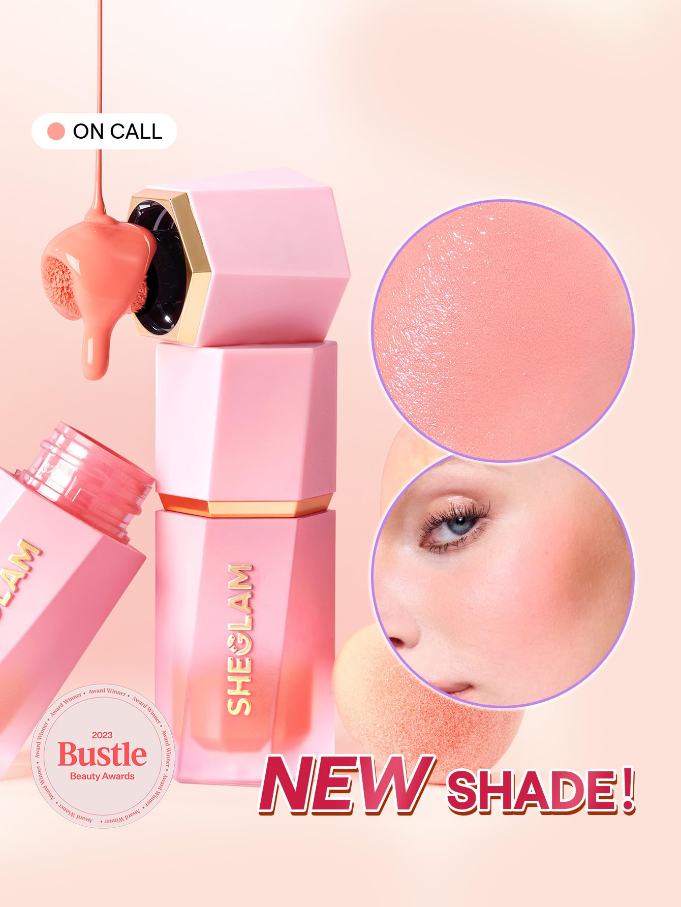 SHEGLAM built-in sponge applicator for precise easy application