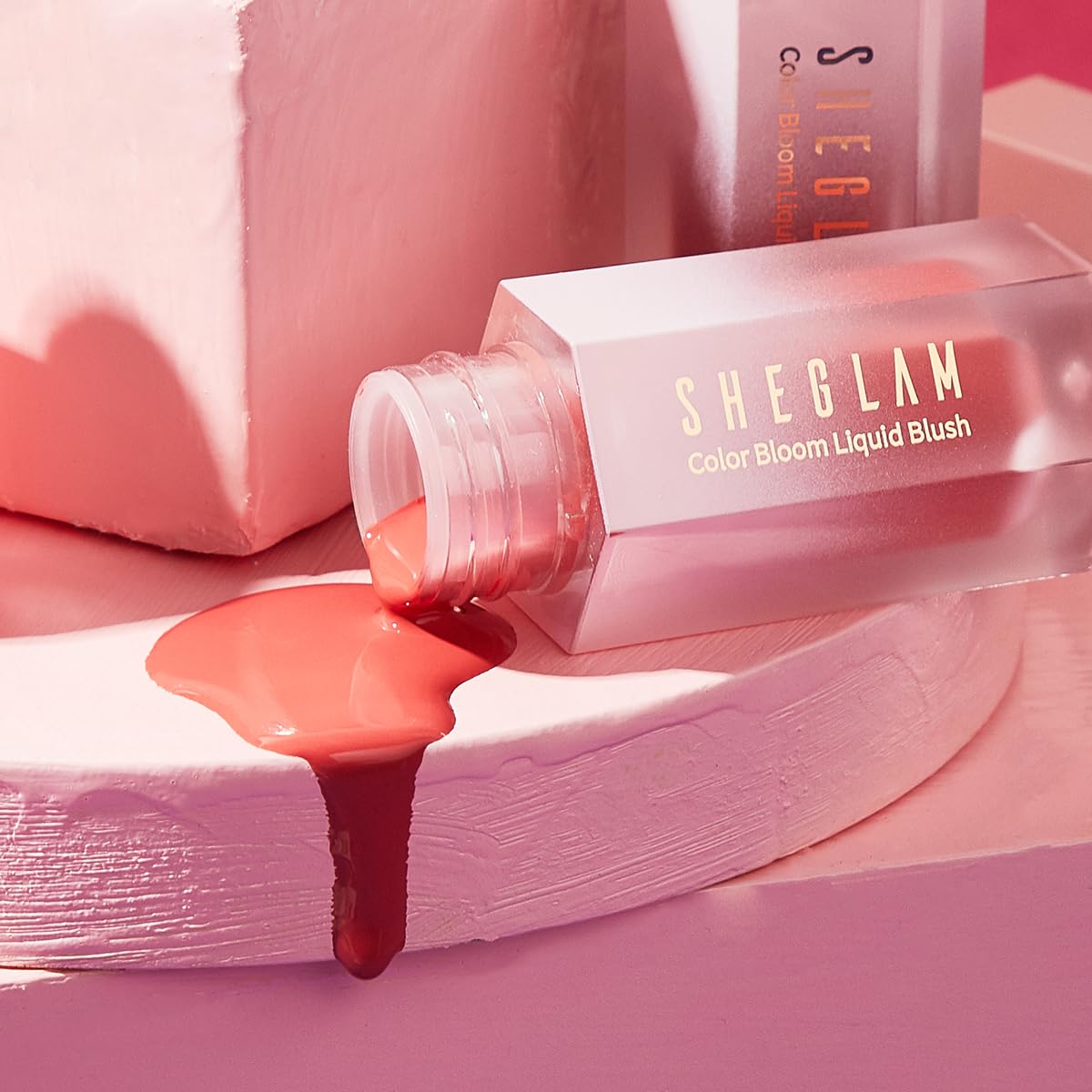 SHEGLAM swatch on skin showing Love Cake pigmentation and natural matte effect