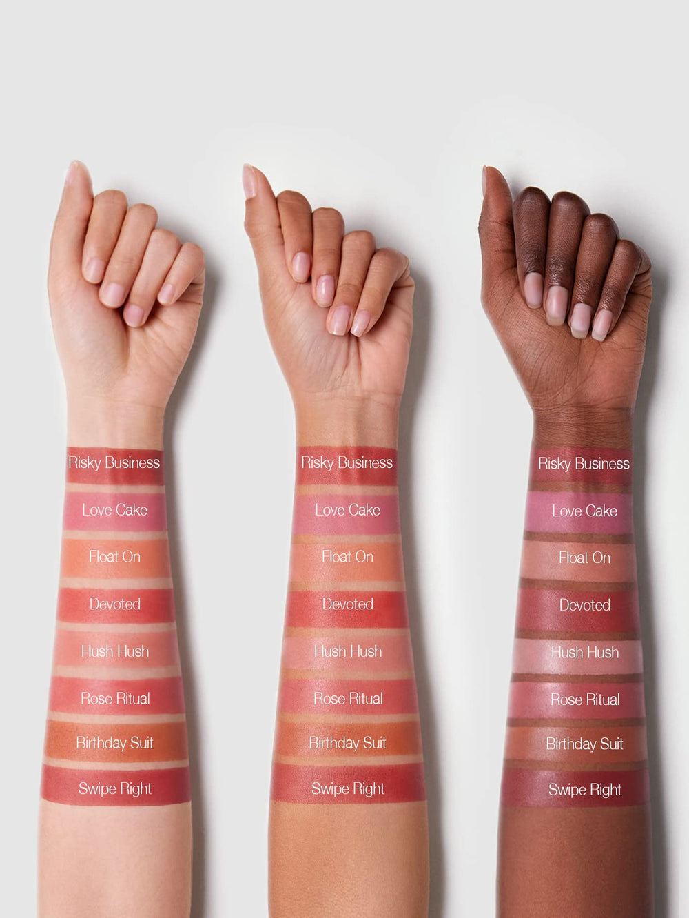 SHEGLAM cheek swatch on medium skin demonstrating natural matte finish
