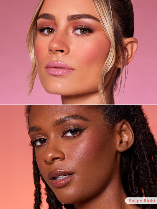 SHEGLAM close-up of creamy liquid-blush texture highlighting smooth blendability