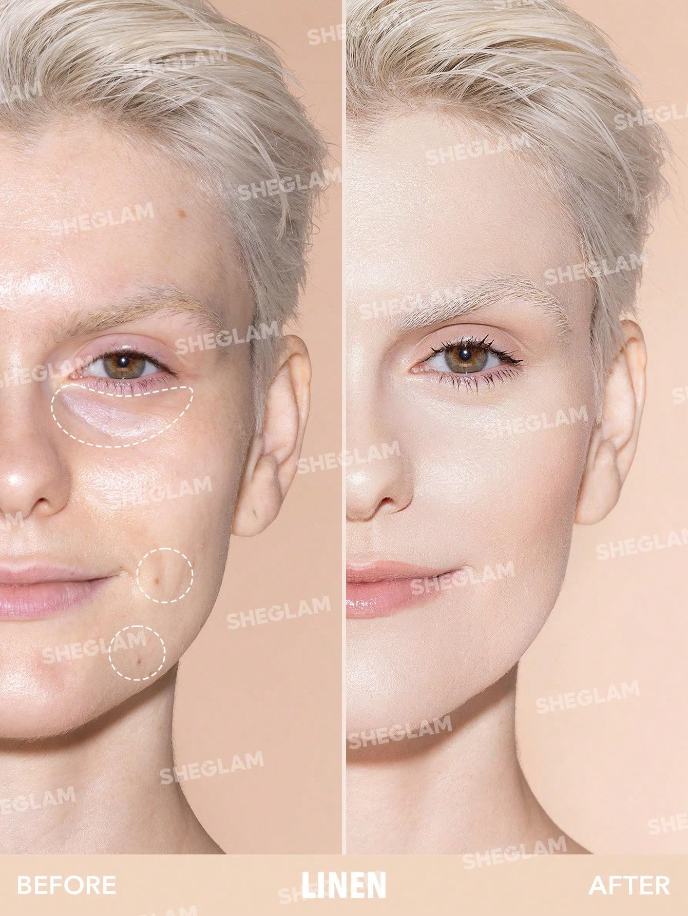 SHEGLAM sponge-head applicator close-up for precise, hygienic application