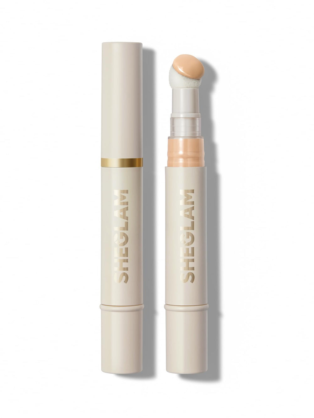 SHEGLAM concealer front packaging showing shade and applicator benefit