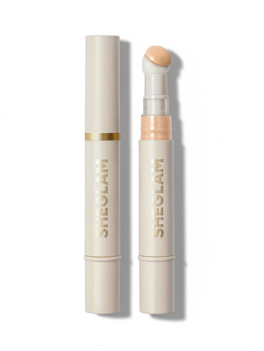 SHEGLAM concealer front packaging showing shade and applicator benefit