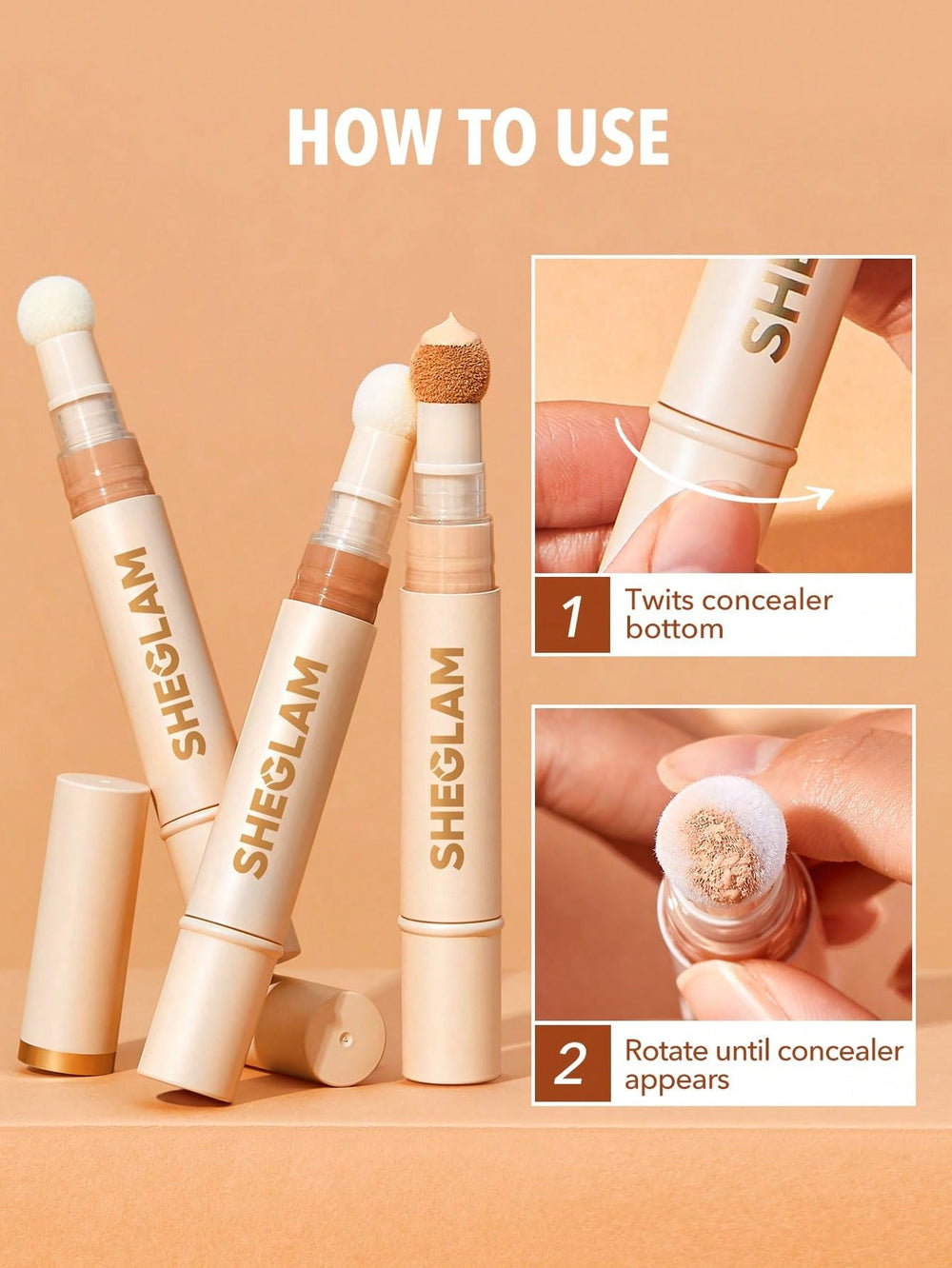SHEGLAM concealer inside makeup bag lifestyle image showing everyday convenience