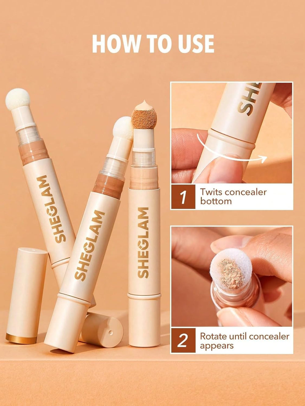 SHEGLAM concealer inside makeup bag highlighting travel-friendly use