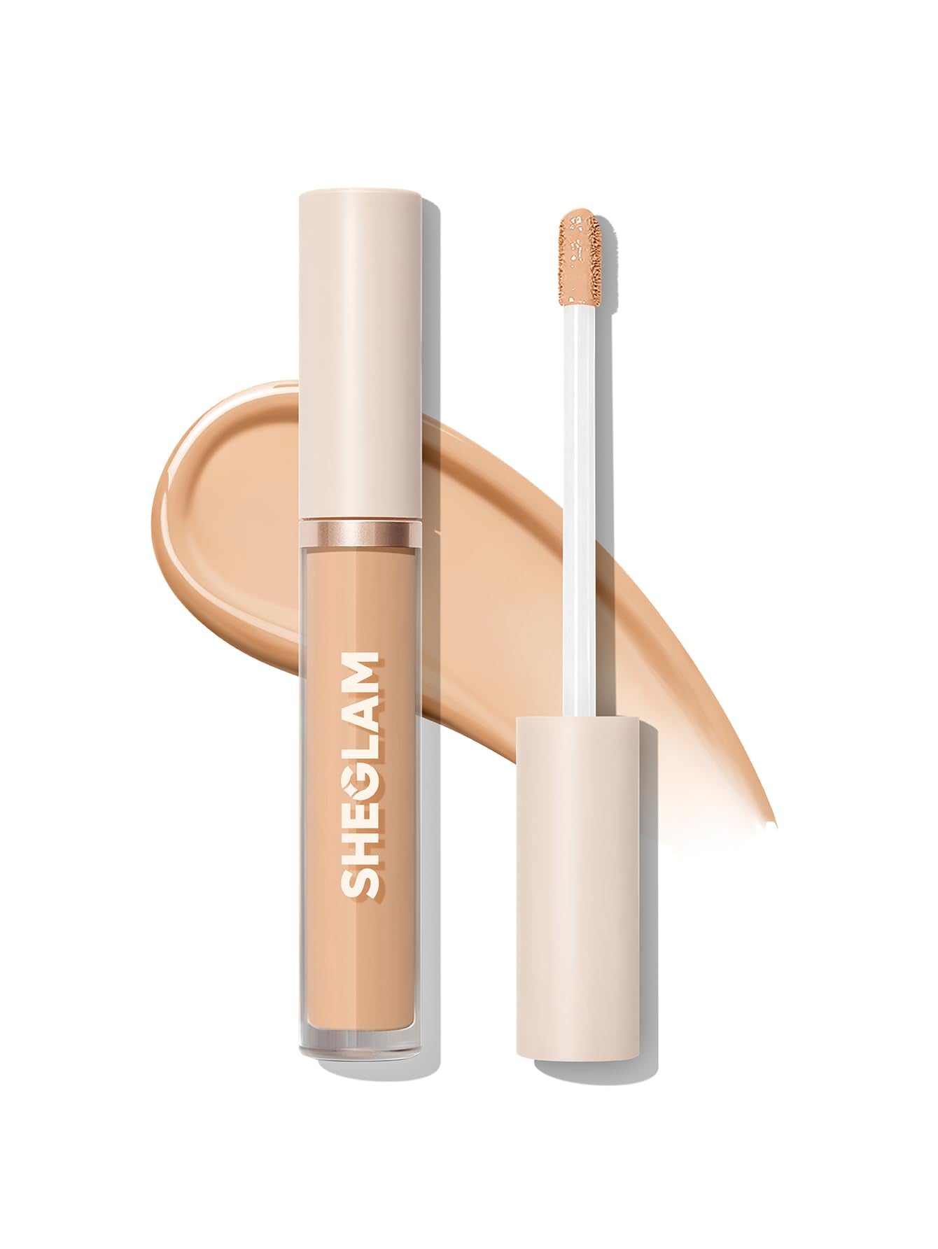 SHEGLAM concealer stick front view showing sleek nude packaging and easy portability