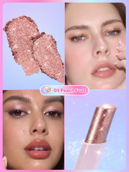 SHEGLAM stick with cap off revealing peach jelly tip for easy application