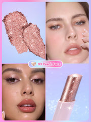 SHEGLAM stick with cap off revealing peach jelly tip for easy application