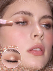 SHEGLAM peach fuzz swatch on arm showing buildable shimmer and color payoff