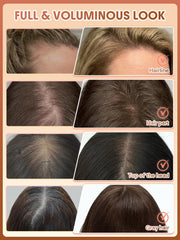 SHEGLAM before and after top view illustrating fuller hair benefit