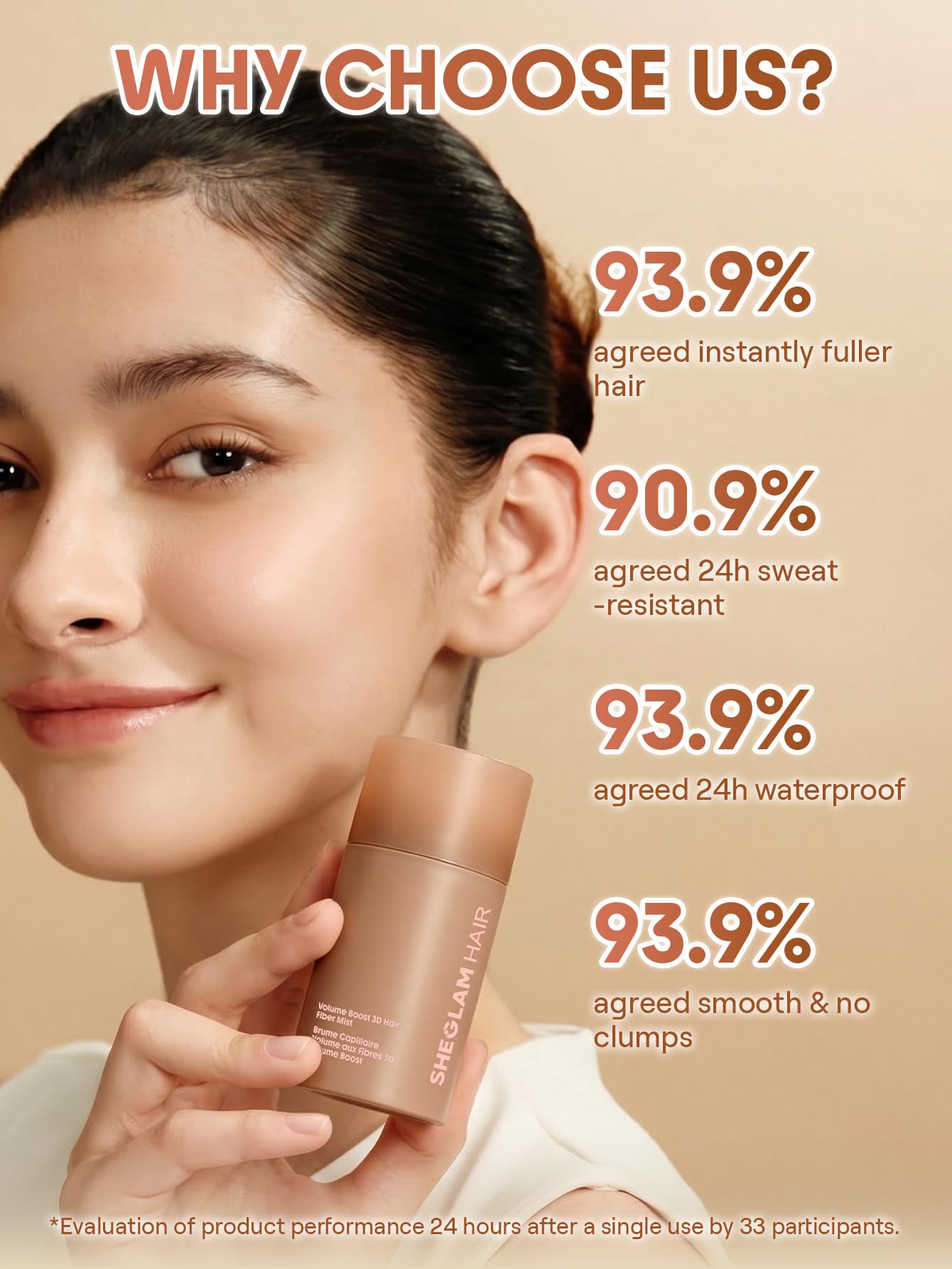 SHEGLAM on model in daily setting showcasing natural-volume confidence