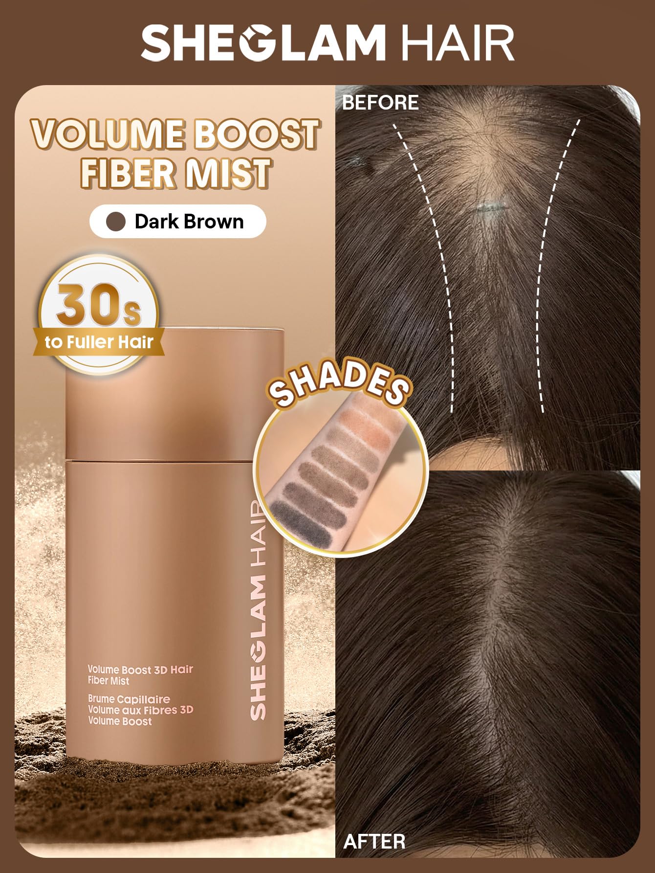 SHEGLAM close-up of microfibers texture for realistic hair blending