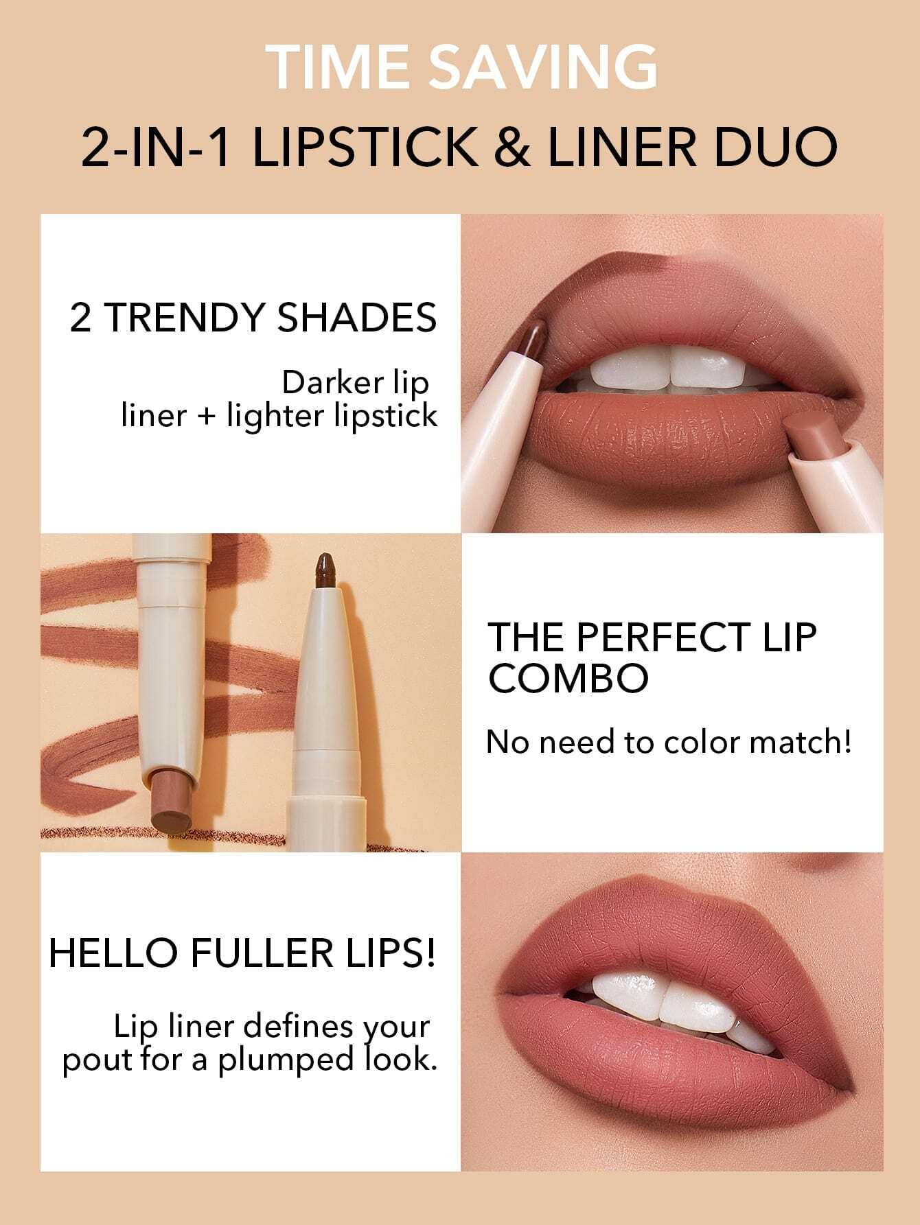 SHEGLAM dual-ended detail highlighting liner and lipstick convenience