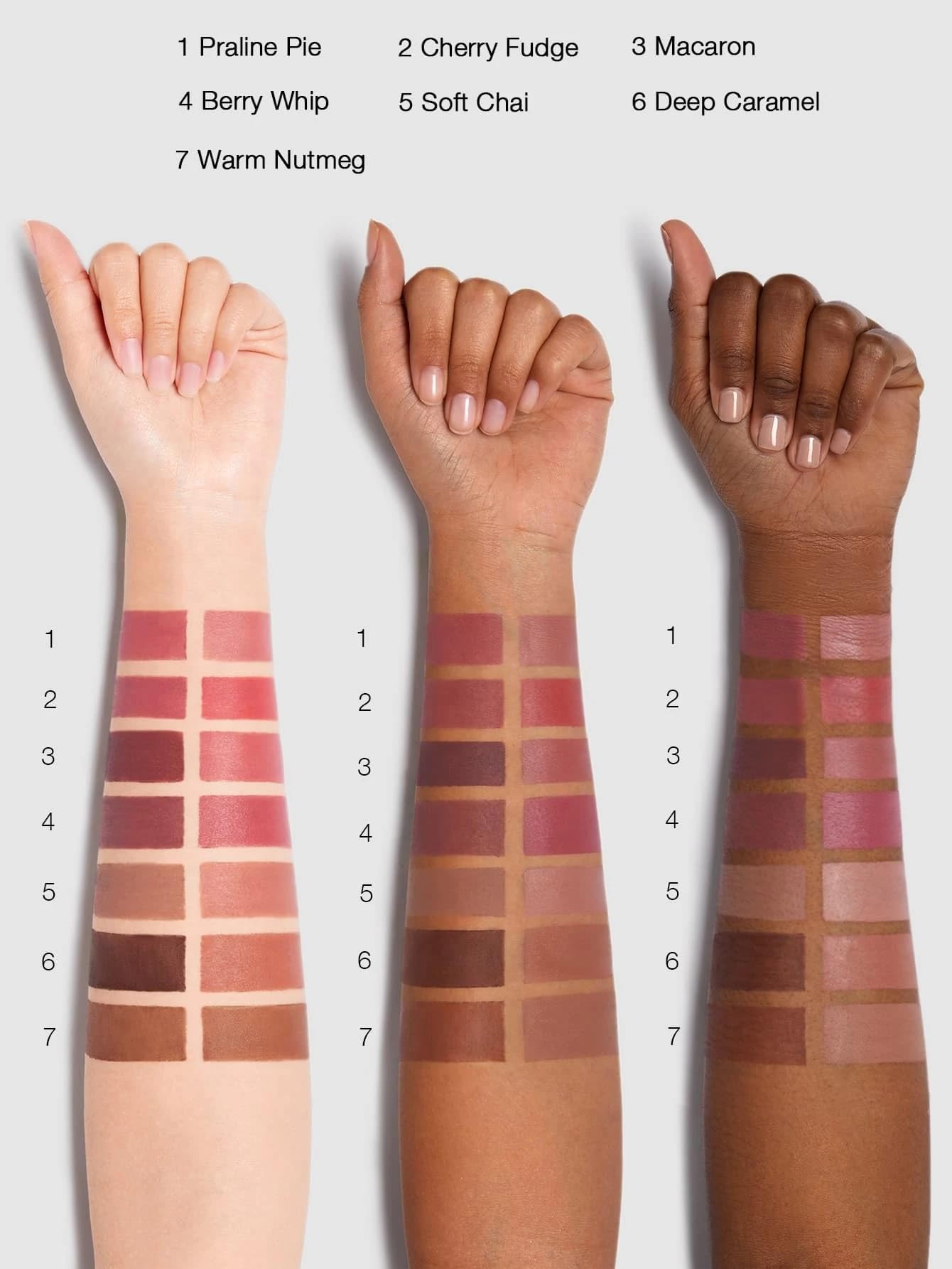 SHEGLAM swatch showing Deep Caramel matte texture and rich pigment