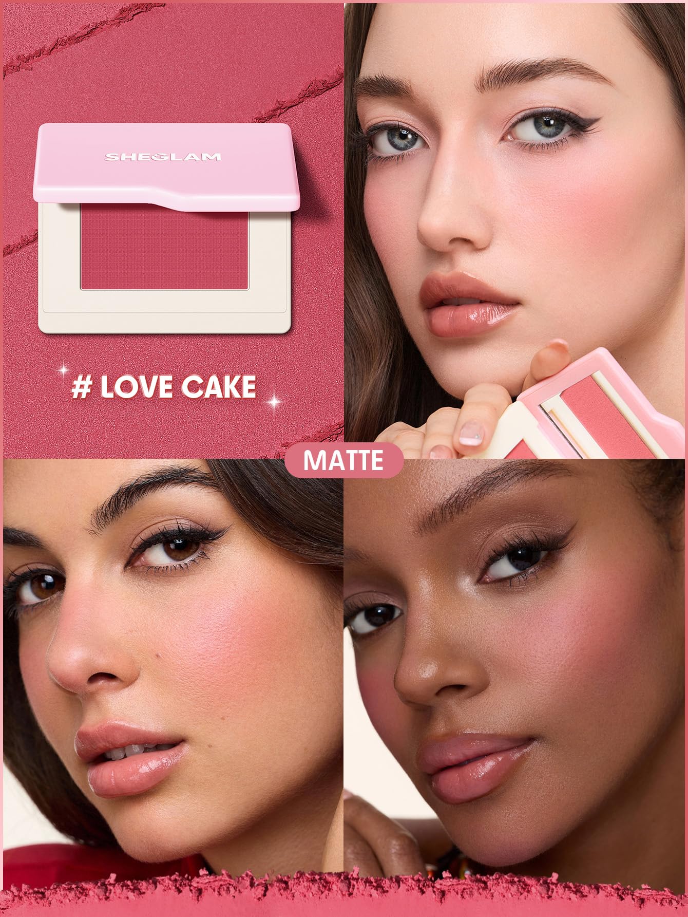 SHEGLAM swatch stripe of Love Cake demonstrating blendable pigment
