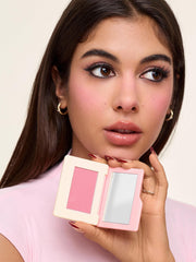 SHEGLAM on model cheeks demonstrating flattering color payoff for everyday wear