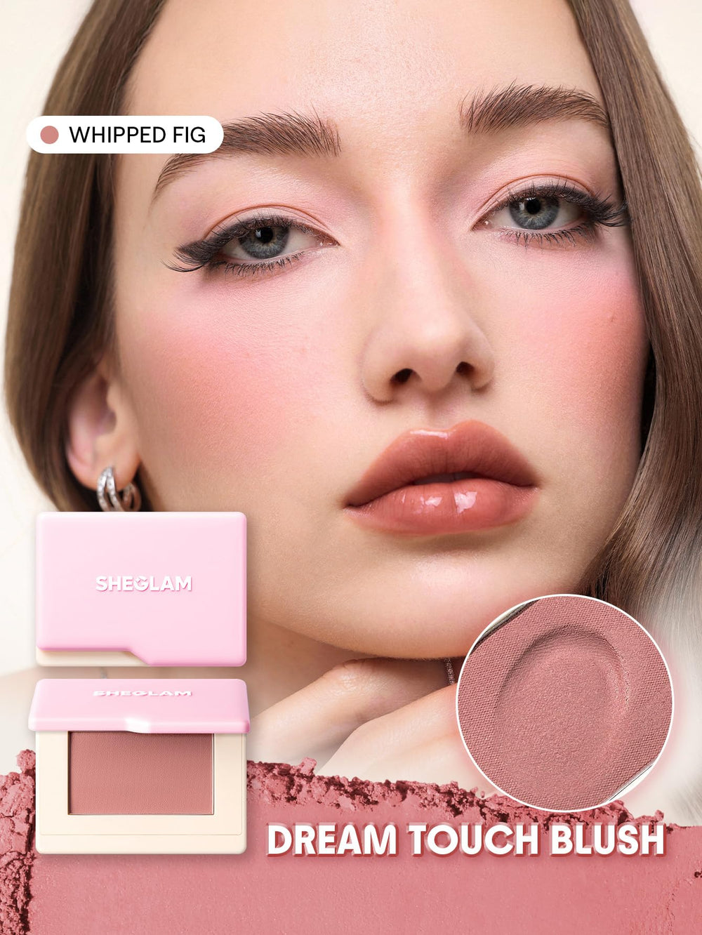SHEGLAM Dream Touch close-up texture shot revealing silky, blendable powder finish