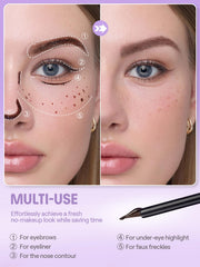 SHEGLAM application on brow demonstrating simple at-home peel-off process