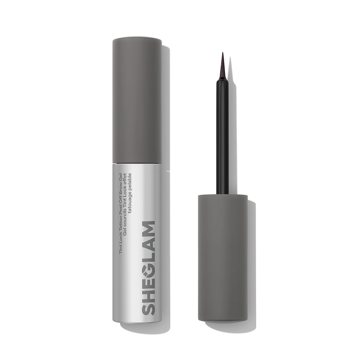 SHEGLAM front packaging of Espresso brow gel showing product benefit of salon-style tinting