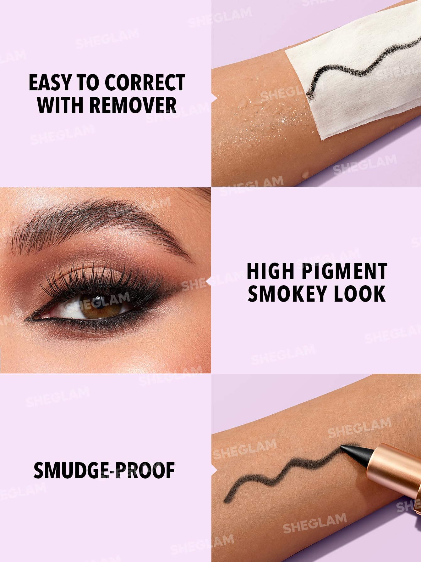 SHEGLAM in-use winged eye demonstrating precise cat-eye benefit
