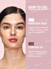 SHEGLAM before and after nose contour split showcasing subtle definition improvement