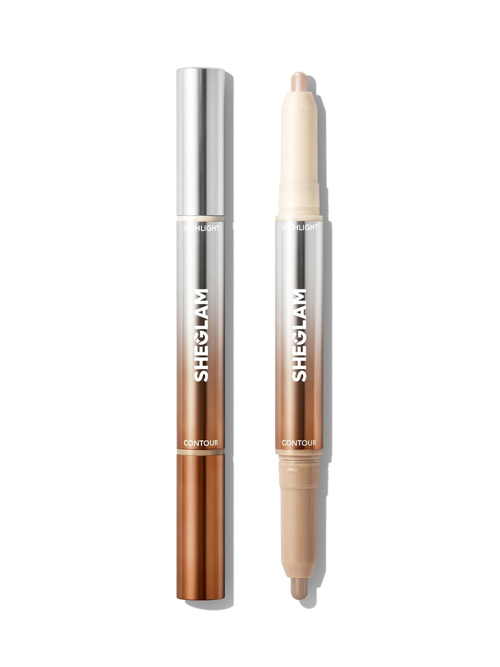 SHEGLAM pen front view showing compact dual-ended design and portability