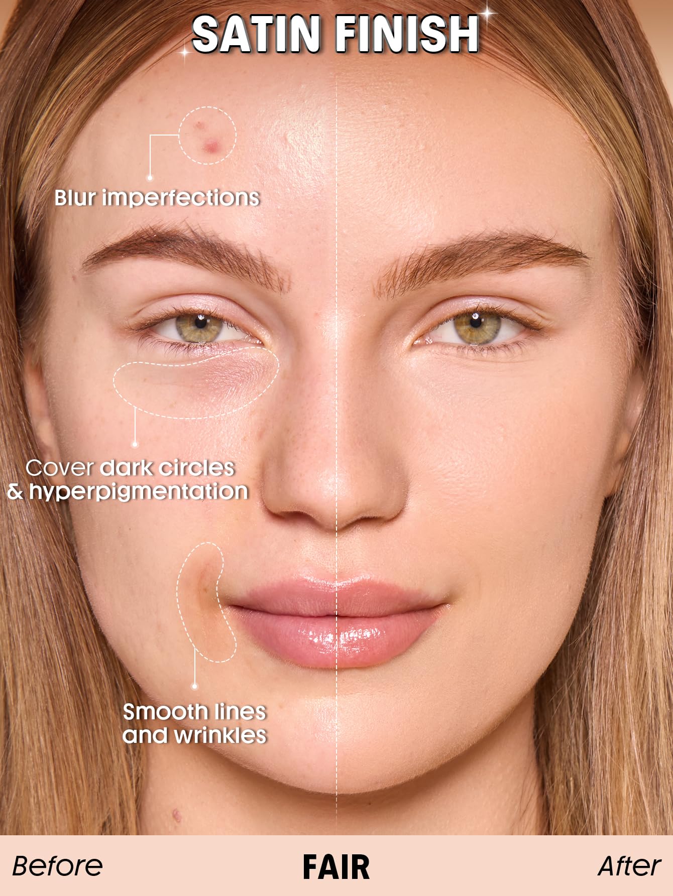 SHEGLAM blended cheek close-up showing pore-blurring benefit