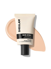 SHEGLAM bottle front view showing porcelain shade and radiant finish