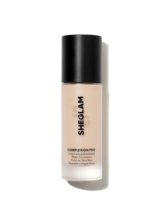 SHEGLAM foundation front bottle showing clean design and long-wear benefit