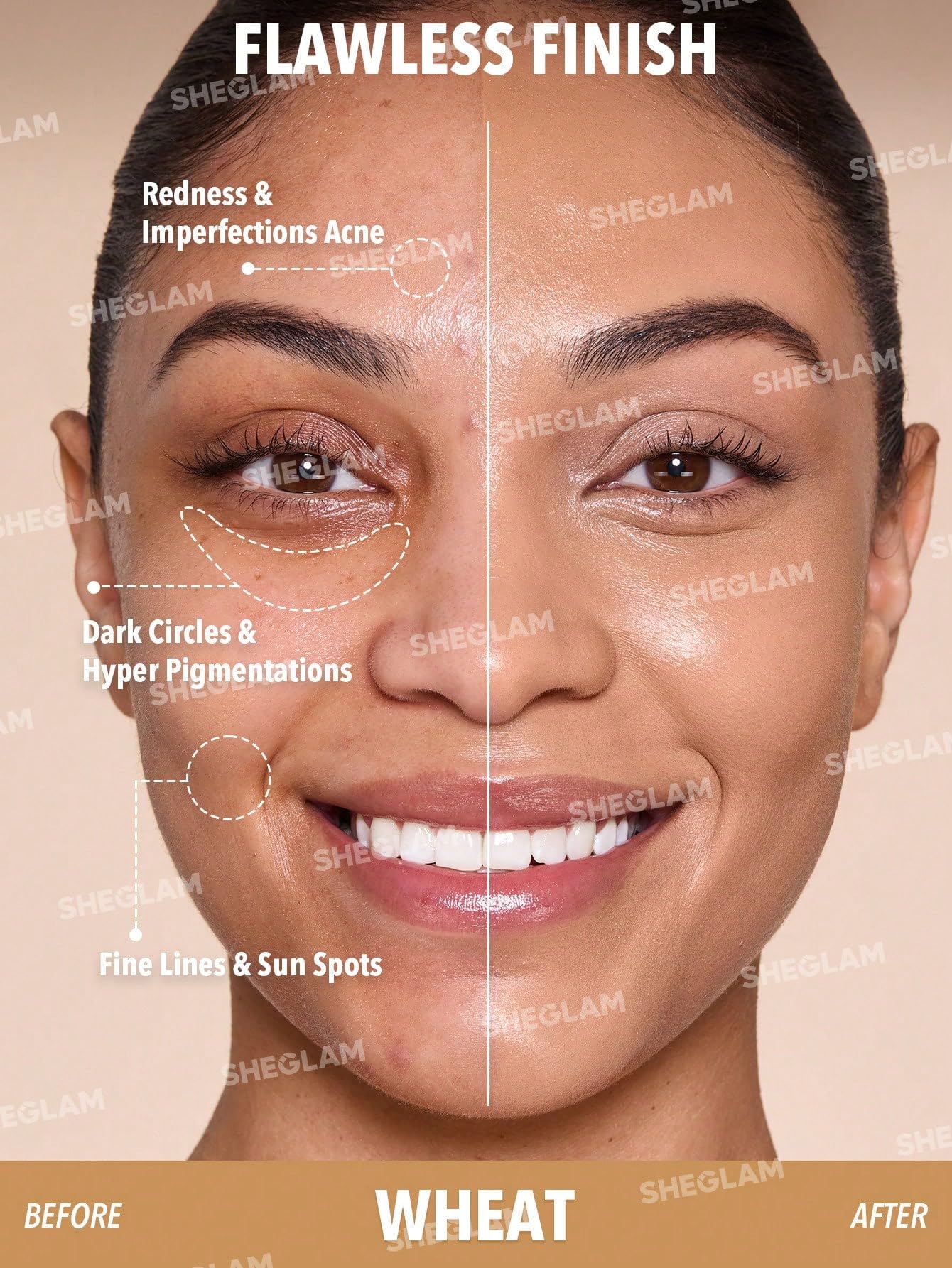 SHEGLAM foundation stick open revealing cream tip and travel-friendly design