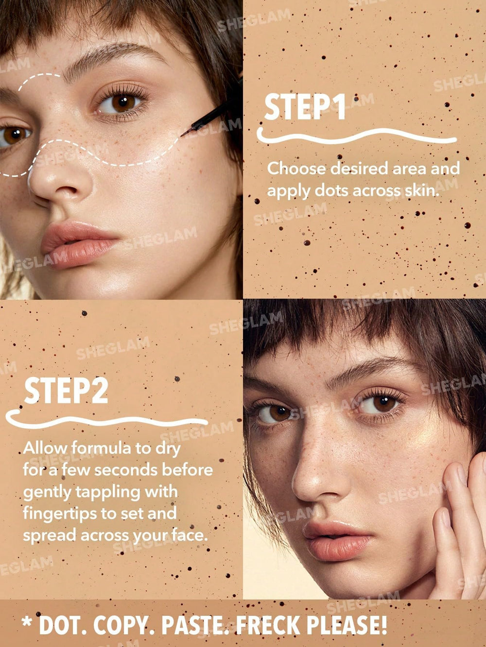 SHEGLAM freckle tint in makeup flatlay to show styling versatility