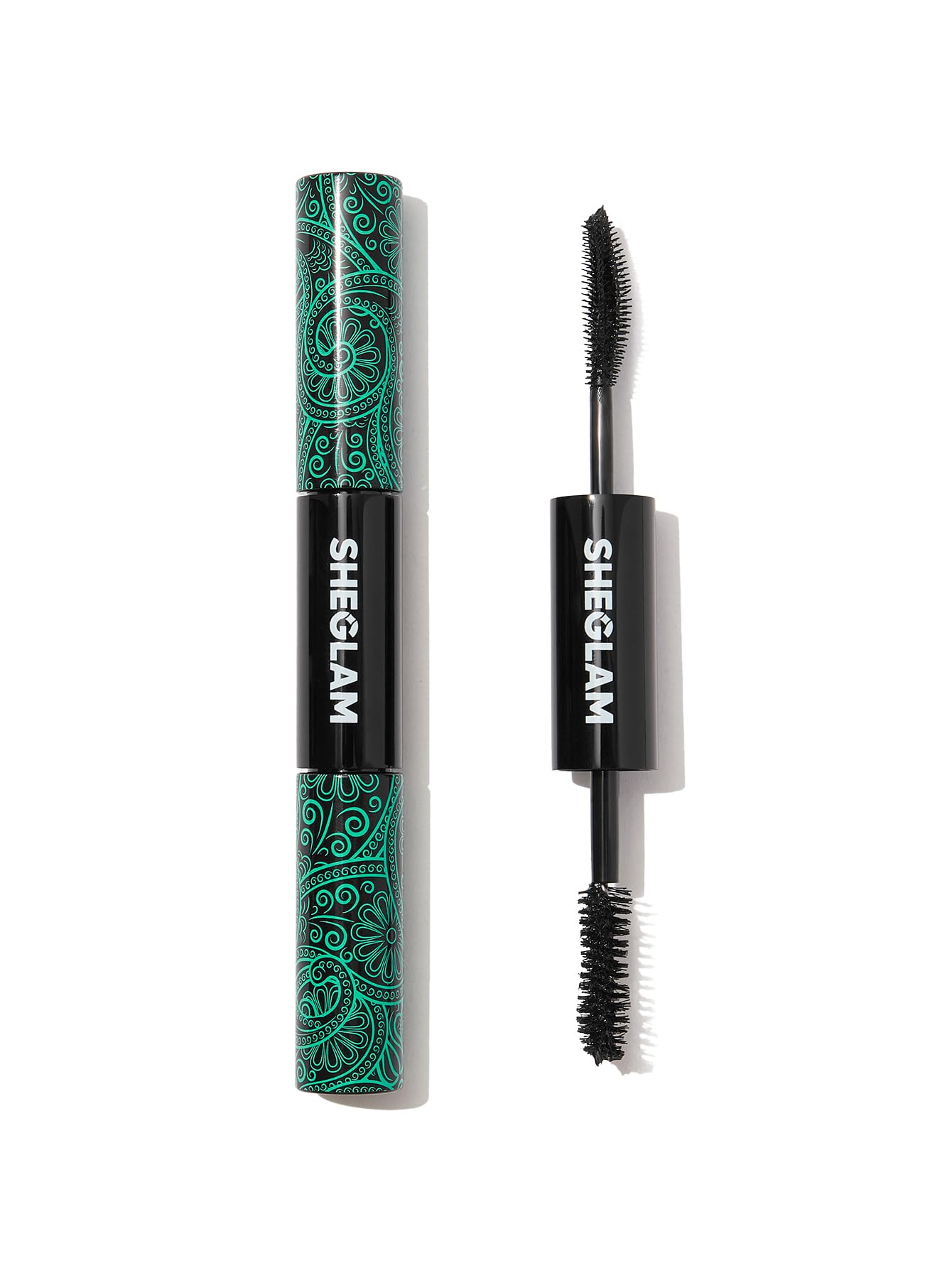 SHEGLAM front packaging of dual-ended mascara shows product and branding for quick purchase decision