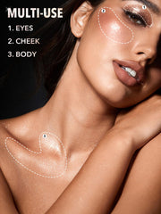 SHEGLAM Frosting swatch on skin demonstrating reflective payoff