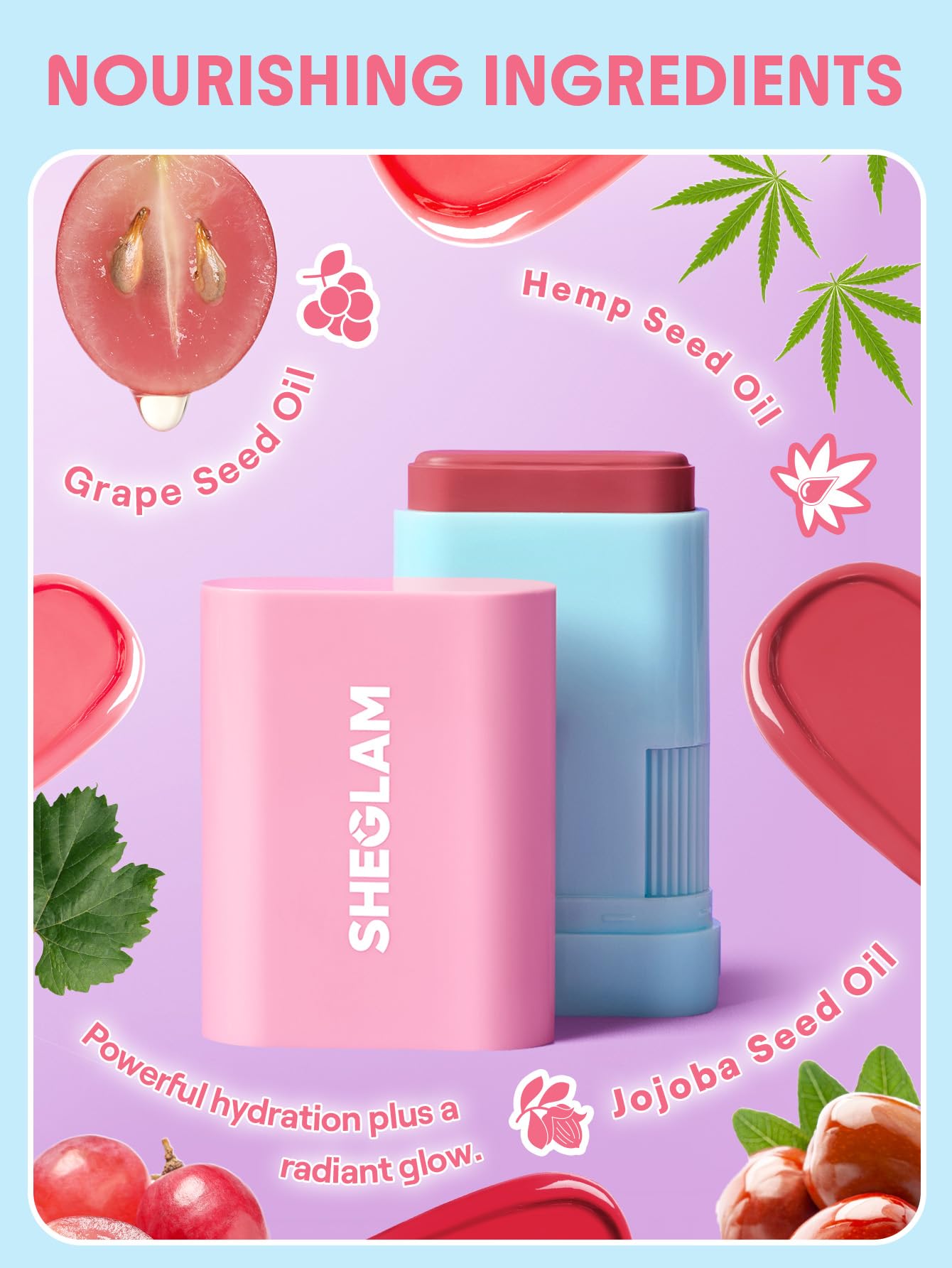 SHEGLAM lip tint application displaying hydrated tinted lips and comfort