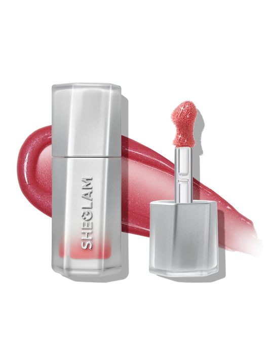 SHEGLAM gloss front packaging showing high-shine finish and sleek tube for easy use