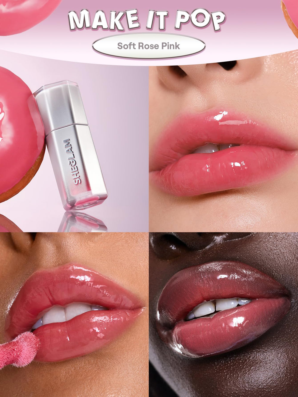 SHEGLAM gloss texture closeup showing cushiony, water-like glide