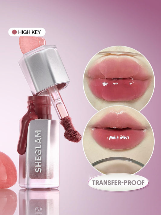 SHEGLAM applicator close-up demonstrating smooth, precise gloss application