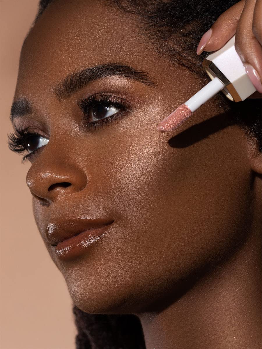 SHEGLAM open cap with liquid droplet showcasing smooth texture and blendable sheen