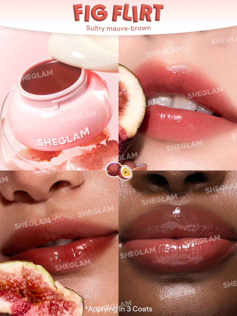 SHEGLAM swatch on hand revealing sheer fig tint benefits