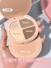 SHEGLAM open palette top view displaying four warm shades for sculpting